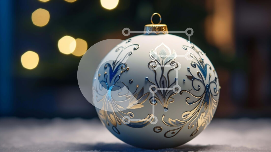 Intra Συλλεκτικό Ξύλινο Παζλ Plywood  4mm - Λευκή διακοσμητική μπάλα στο χιόνι Σε Ξύλινο Κουτί - Διαστάσεις: 10x10 cm – 25 κομμάτια