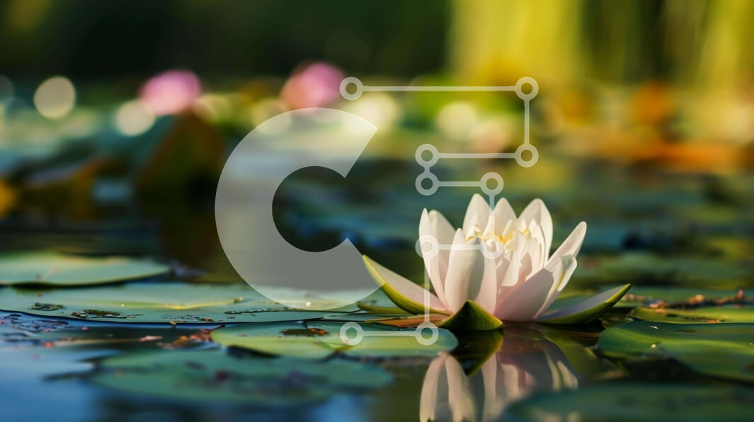 Intra Συλλεκτικό Ξύλινο Παζλ Plywood  4mm - Μονό λευκό νούφαρο που επιπλέει στη λίμνη Σε Ξύλινο Κουτί - Διαστάσεις: 10x10 cm – 25 κομμάτια