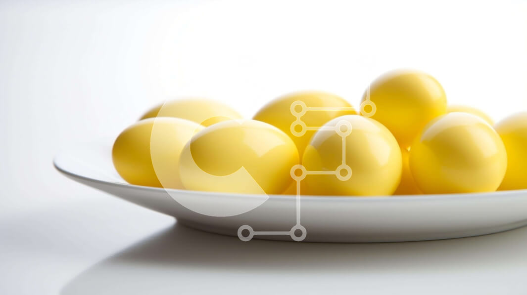 Intra Συλλεκτικό Ξύλινο Παζλ Plywood  4mm - Ανάμεικτα κίτρινα αυγά σε λευκό μπολ Σε Ξύλινο Κουτί - Διαστάσεις: 10x10 cm – 25 κομμάτια