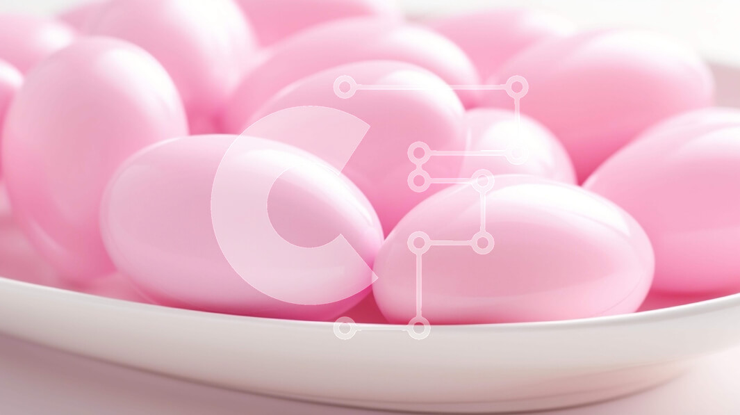 Intra Συλλεκτικό Ξύλινο Παζλ Plywood  4mm - Ροζ πλαστικά πασχαλινά αυγά σε λευκό μπολ Σε Ξύλινο Κουτί - Διαστάσεις: 10x10 cm – 25 κομμάτια