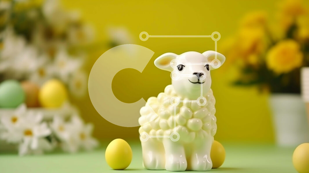 Intra Συλλεκτικό Ξύλινο Παζλ Plywood  4mm - Πασχαλινό ειδώλιο αρνιού με πασχαλινά αυγά και λουλούδια Σε Ξύλινο Κουτί - Διαστάσεις: 10x10 cm – 25 κομμάτια