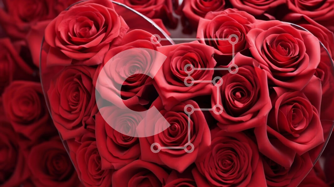 Intra Συλλεκτικό Ξύλινο Παζλ Plywood  4mm - Ημέρα του Αγίου Βαλεντίνου Κόκκινα τριαντάφυλλα Σύνθεση σε σχήμα καρδιάς Σε Ξύλινο Κουτί - Διαστάσεις: 10x10 cm – 25 κομμάτια