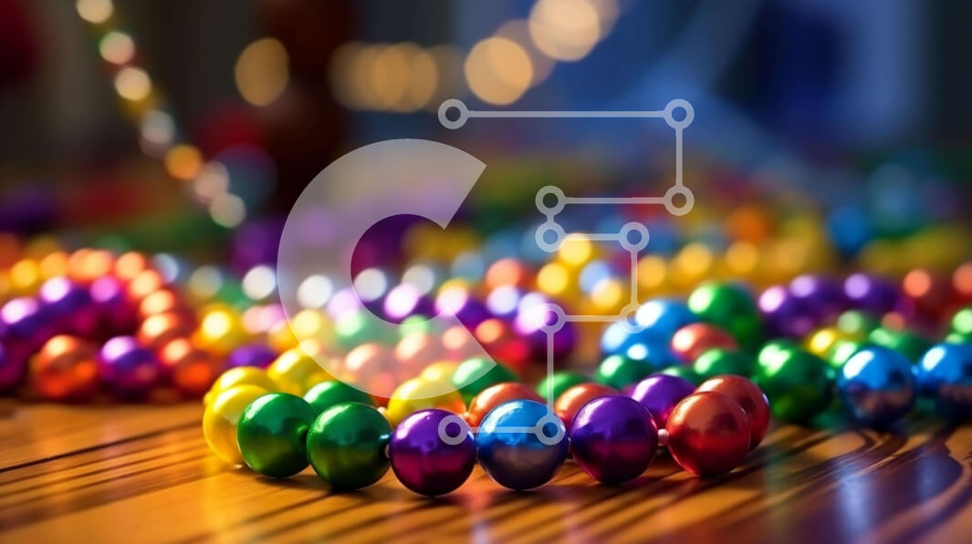 Intra Συλλεκτικό Ξύλινο Παζλ Plywood  4mm - Πολύχρωμες χάντρες σε ξύλινο τραπέζι Σε Ξύλινο Κουτί - Διαστάσεις Puzzle: 10x10 cm – 25 κομμάτια