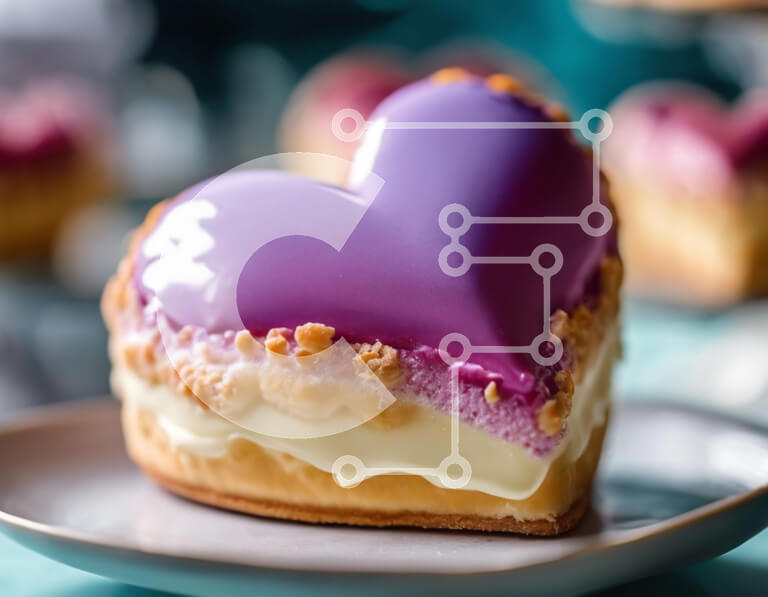 Σετ των 2 Intra Συλλεκτικό Ξύλινο Παζλ Plywood  4mm - Επιδόρπιο σε σχήμα καρδιάς σε ένα πιάτο Σε Ξύλινο Κουτί - Διαστάσεις: 10x10 cm – 25 κομμάτια