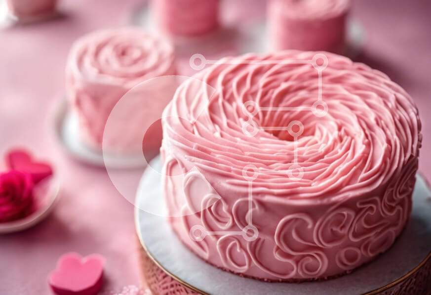 Σετ των 2 Intra Συλλεκτικό Ξύλινο Παζλ Plywood  4mm - Ροζ κέικ με τριαντάφυλλα και cupcakes Σε Ξύλινο Κουτί - Διαστάσεις: 10x10 cm – 25 κομμάτια