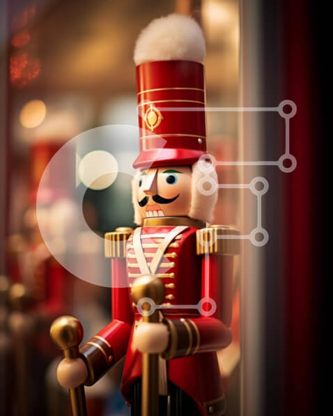 Intra Συλλεκτικό Ξύλινο Παζλ Plywood  4mm - Έκθεση Παιχνιδιού Κόκκινου Καρυοθραύστη Σε Ξύλινο Κουτί - Διαστάσεις: 10x10 cm – 25 κομμάτια