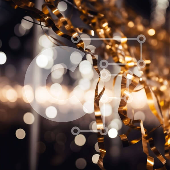 Intra Συλλεκτικό Ξύλινο Παζλ Plywood  4mm - Πολύχρωμες χρυσές σερπαντίνες που κρέμονται από την οροφή Σε Ξύλινο Κουτί - Διαστάσεις Puzzle: 10x10 cm – 25 κομμάτια