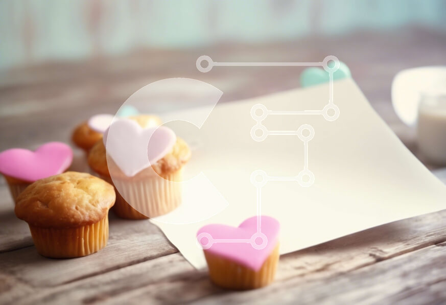 Σετ των 2 Intra Συλλεκτικό Ξύλινο Παζλ Plywood  4mm - Cupcakes σε σχήμα καρδιάς σε ξύλινο τραπέζι Σε Ξύλινο Κουτί - Διαστάσεις: 10x10 cm – 25 κομμάτια