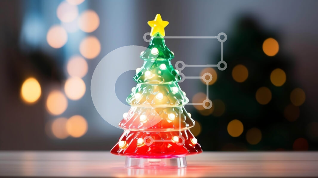 Intra Συλλεκτικό Ξύλινο Παζλ Plywood  4mm - Πολύχρωμη διακόσμηση Χριστουγεννιάτικου Δέντρου Σε Ξύλινο Κουτί - Διαστάσεις: 10x10 cm – 25 κομμάτια