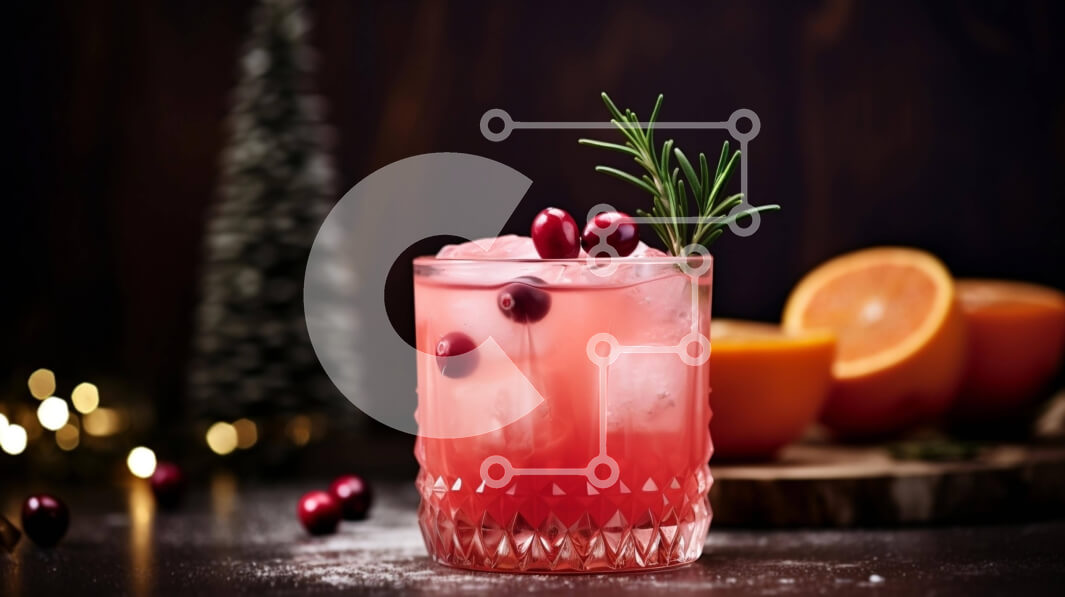 Σετ των 2 Intra Συλλεκτικό Ξύλινο Παζλ Plywood  4mm - Ροζ κοκτέιλ με κράνμπερι, φέτα πορτοκαλιού και δεντρολίβανο Σε Ξύλινο Κουτί - Διαστάσεις: 10x10 cm – 25 κομμάτια