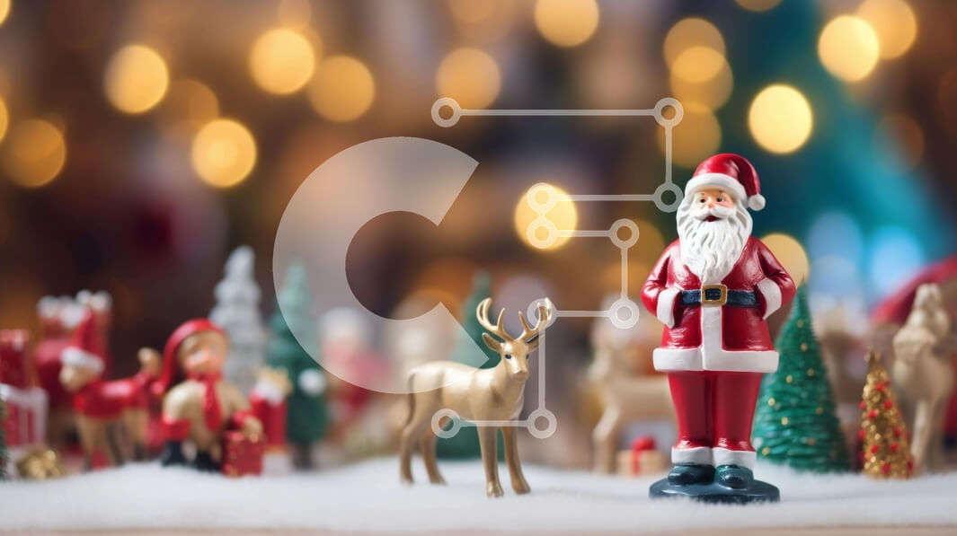 Intra Συλλεκτικό Ξύλινο Παζλ Plywood  4mm - Ειδώλιο Άγιου Βασίλη με χριστουγεννιάτικα δέντρα και στολίδια Σε Ξύλινο Κουτί - Διαστάσεις: 10x10 cm – 25 κομμάτια