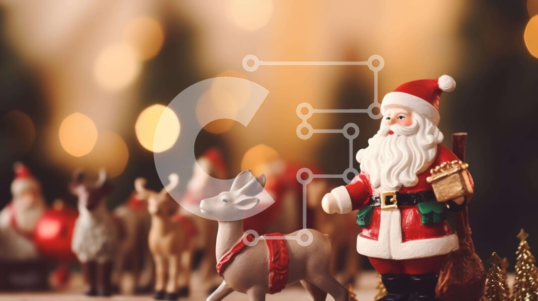 Intra Συλλεκτικό Ξύλινο Παζλ Plywood  4mm - Ειδώλιο Άγιου Βασίλη με τάρανδους και ελάφια Σε Ξύλινο Κουτί - Διαστάσεις: 10x10 cm – 25 κομμάτια