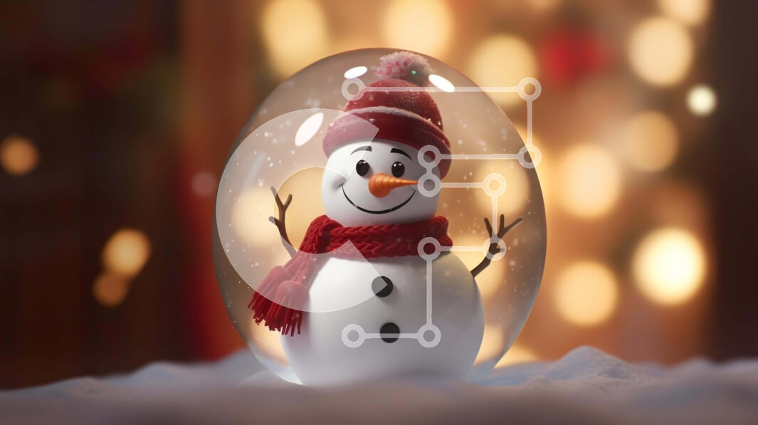 Intra Συλλεκτικό Ξύλινο Παζλ Plywood  4mm - Χιονάνθρωπος μέσα σε διακοσμημένη γυάλινη μπάλα με πολύχρωμα φώτα και διακοσμητικά Σε Ξύλινο Κουτί - Διαστάσεις: 10x10 cm – 25 κομμάτια