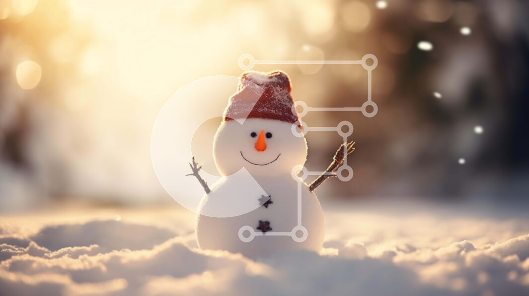 Intra Συλλεκτικό Ξύλινο Παζλ Plywood  4mm - Στολίδι χιονάνθρωπος στο χιόνι Σε Ξύλινο Κουτί - Διαστάσεις Puzzle: 10x10 cm – 25 κομμάτια