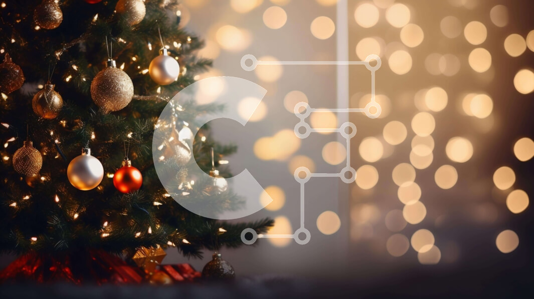 Intra Συλλεκτικό Ξύλινο Παζλ Plywood  4mm - Στολισμένο χριστουγεννιάτικο δέντρο με χρυσά και ασημένια στολίδια Σε Ξύλινο Κουτί - Διαστάσεις: 10x10 cm – 25 κομμάτια