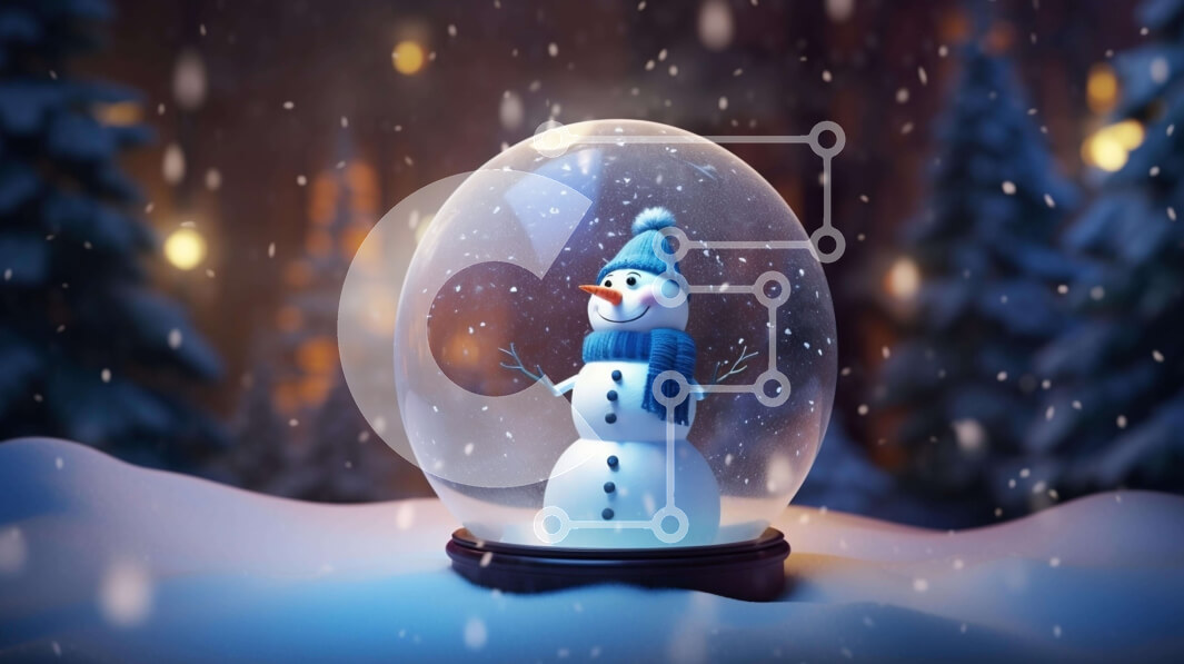 Intra Συλλεκτικό Ξύλινο Παζλ Plywood  4mm - Snow Globe με κινούμενο χιονάνθρωπο στο Snowy Forest Σε Ξύλινο Κουτί - Διαστάσεις: 10x10 cm – 25 κομμάτια