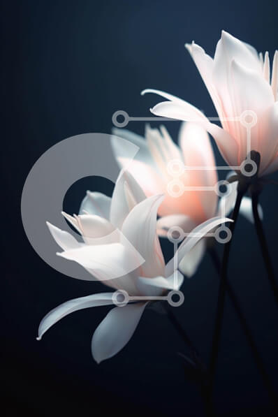 Σετ των 2 Intra Συλλεκτικό Ξύλινο Παζλ Plywood  4mm - Λευκά λουλούδια σε βάζο με σκούρο φόντο Σε Ξύλινο Κουτί - Διαστάσεις: 10x10 cm – 25 κομμάτια