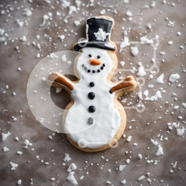 Σετ των 2 Intra Συλλεκτικό Ξύλινο Παζλ Plywood  4mm - Μπισκότο σε σχήμα χιονάνθρωπου με γλάσο και πάγωμα Σε Ξύλινο Κουτί - Διαστάσεις: 10x10 cm – 25 κομμάτια