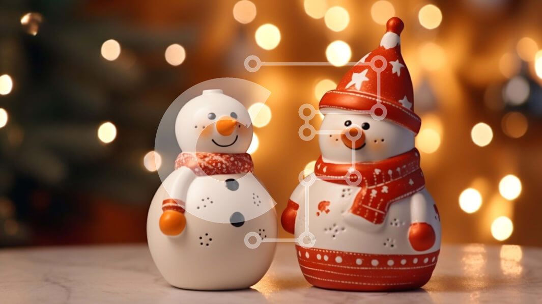 Intra Συλλεκτικό Ξύλινο Παζλ Plywood  4mm - Ειδώλια χιονάνθρωποι διακοπών με φωτισμένο φόντο Σε Ξύλινο Κουτί - Διαστάσεις: 10x10 cm – 25 κομμάτια