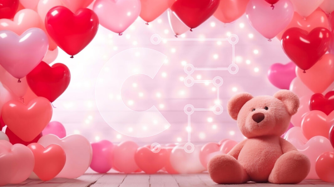 Intra Συλλεκτικό Ξύλινο Παζλ Plywood  4mm - Αρκουδάκι με ροζ και κόκκινα μπαλόνια μπροστά από ξύλινο πλαίσιο Σε Ξύλινο Κουτί - Διαστάσεις Puzzle: 10x10 cm – 25 κομμάτια