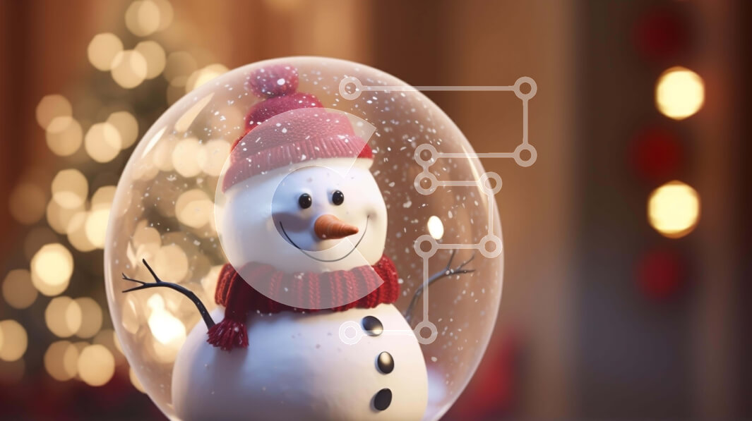 Intra Συλλεκτικό Ξύλινο Παζλ Plywood  4mm - Χιονάνθρωπος με γυάλινη μπάλα με εορταστικά στολίδια Σε Ξύλινο Κουτί - Διαστάσεις: 10x10 cm – 25 κομμάτια