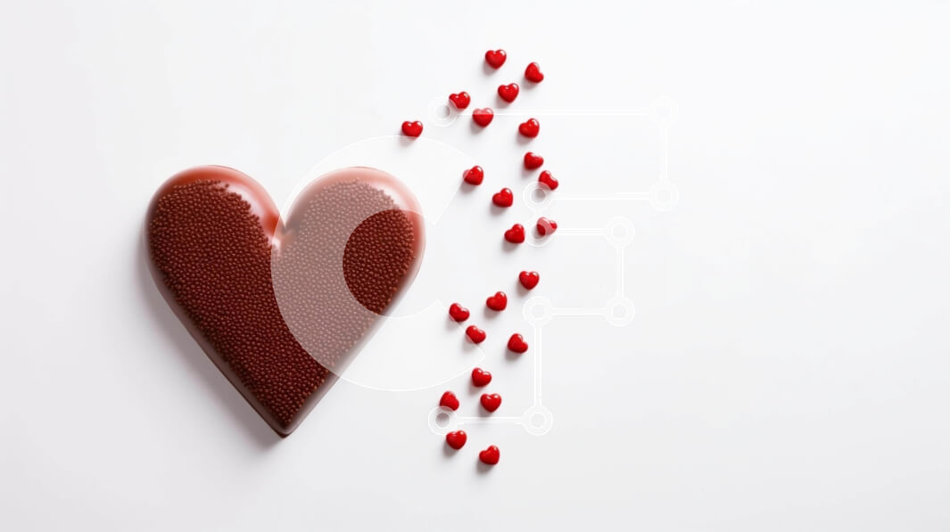 Intra Συλλεκτικό Ξύλινο Παζλ Plywood  4mm - Μπάρα σοκολάτας σε σχήμα καρδιάς με κόκκινες καρδιές για την ημέρα του Αγίου Βαλεντίνου Σε Ξύλινο Κουτί - Διαστάσεις: 10x10 cm – 25 κομμάτια