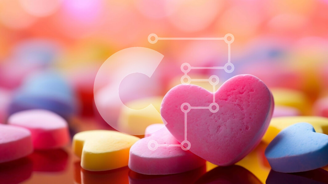 Σετ των 2 Intra Συλλεκτικό Ξύλινο Παζλ Plywood  4mm - Πολύχρωμα ζαχαρωτά σε σχήμα καρδιάς σε ένα τραπέζι Σε Ξύλινο Κουτί - Διαστάσεις: 10x10 cm – 25 κομμάτια