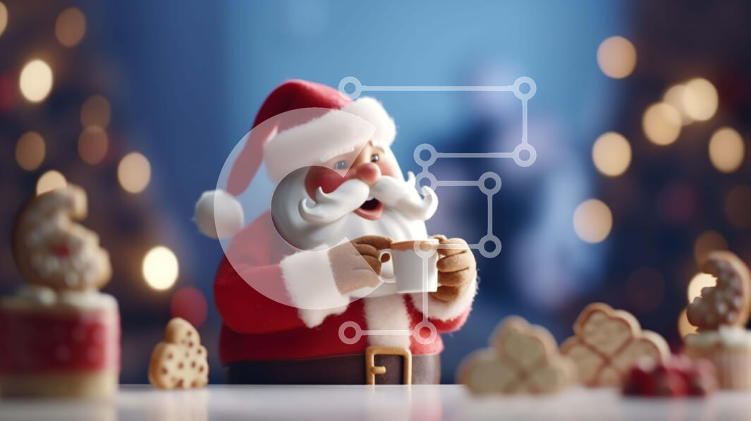 Intra Συλλεκτικό Ξύλινο Παζλ Plywood  4mm - Ειδώλιο Άγιου Βασίλη με μπισκότα και φλιτζάνια καφέ Σε Ξύλινο Κουτί - Διαστάσεις: 10x10 cm – 25 κομμάτια