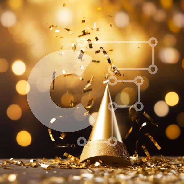 Intra Συλλεκτικό Ξύλινο Παζλ Plywood  4mm - Χρυσό καπέλο για πάρτι με κομφετί Σε Ξύλινο Κουτί - Διαστάσεις: 10x10 cm – 25 κομμάτια