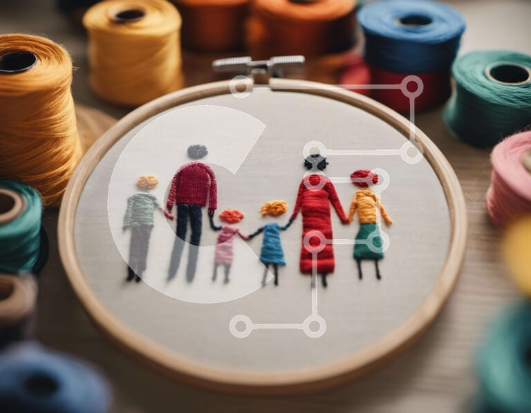 Intra Συλλεκτικό Ξύλινο Παζλ Plywood  4mm - Κεντημένα Οικογενειακά Έργα Τέχνης Σε Ξύλινο Κουτί - Διαστάσεις Puzzle: 10x10 cm – 25 κομμάτια