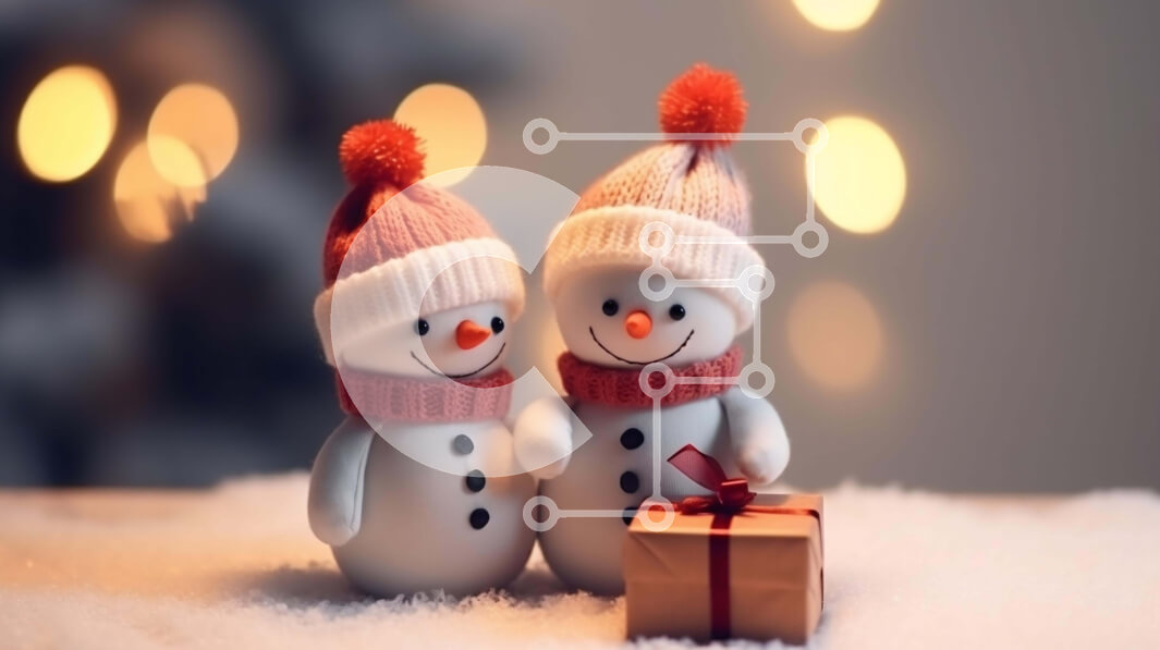 Intra Συλλεκτικό Ξύλινο Παζλ Plywood  4mm - Χιονάνθρωποι που γιορτάζουν μαζί τις γιορτές Σε Ξύλινο Κουτί - Διαστάσεις Puzzle: 10x10 cm – 25 κομμάτια