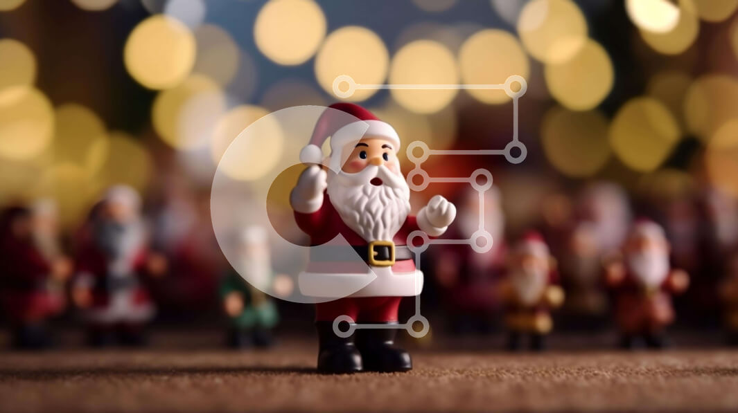 Intra Συλλεκτικό Ξύλινο Παζλ Plywood  4mm - Εορταστικό ειδώλιο Άγιου Βασίλη με μικρά ειδώλια Σε Ξύλινο Κουτί - Διαστάσεις: 10x10 cm – 25 κομμάτια