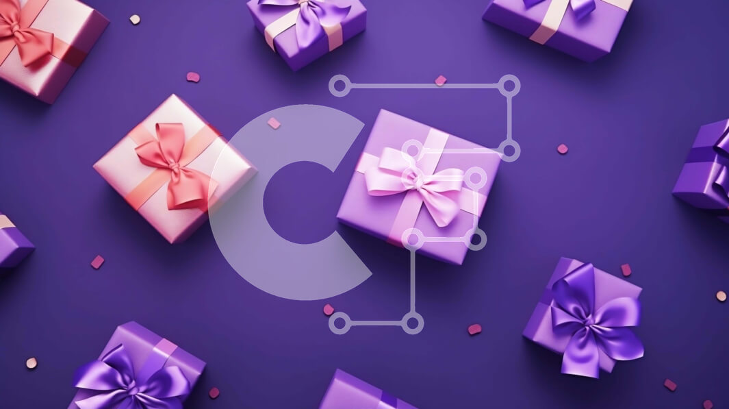 Intra Συλλεκτικό Ξύλινο Παζλ Plywood  4mm - Μωβ κουτιά δώρων με φιόγκους και κομφετί σε μωβ φόντο Σε Ξύλινο Κουτί - Διαστάσεις: 10x10 cm – 25 κομμάτια