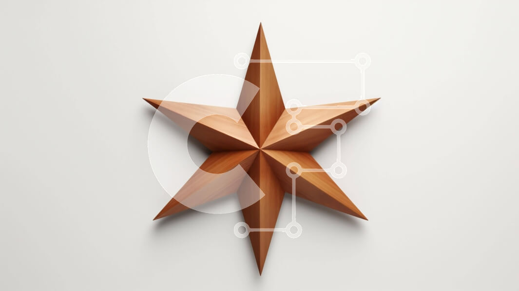 Intra Συλλεκτικό Ξύλινο Παζλ Plywood  4mm - Ξύλινο στολίδι αστεριών σε λευκό φόντο Σε Ξύλινο Κουτί - Διαστάσεις: 10x10 cm – 25 κομμάτια