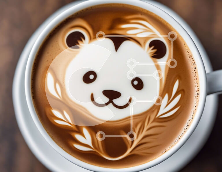 Σετ των 2 Intra Συλλεκτικό Ξύλινο Παζλ Plywood  4mm - Φλιτζάνι καφέ Latte Art Panda Σε Ξύλινο Κουτί - Διαστάσεις: 10x10 cm – 25 κομμάτια