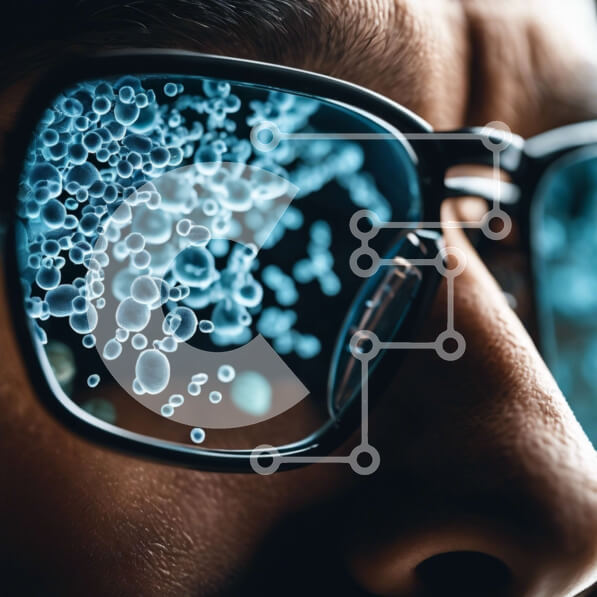 Σετ των 2 Intra Συλλεκτικό Ξύλινο Παζλ Plywood  4mm - Άνδρας που φορά γυαλιά με φυσαλίδες στους φακούς Σε Ξύλινο Κουτί - Διαστάσεις: 10x10 cm – 25 κομμάτια