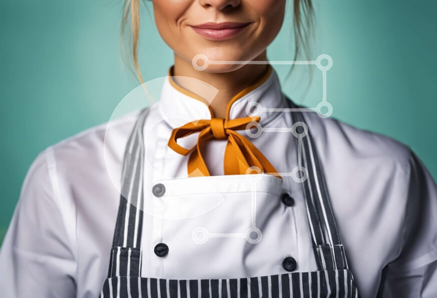 Intra Συλλεκτικό Ξύλινο Παζλ Plywood  4mm - Νεαρή γυναίκα σεφ με κεντημένο καπέλο και λευκό σακάκι Σε Ξύλινο Κουτί - Διαστάσεις Puzzle: 10x10 cm – 25 κομμάτια