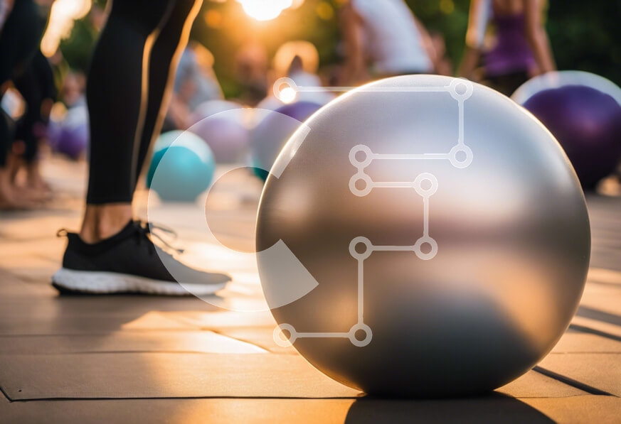 Intra Συλλεκτικό Ξύλινο Παζλ Plywood  4mm - Ομάδα ανθρώπων με μπάλα άσκησης Σε Ξύλινο Κουτί - Διαστάσεις Puzzle: 10x10 cm – 25 κομμάτια