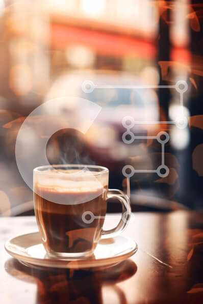 Σετ των 2 Intra Συλλεκτικό Ξύλινο Παζλ Plywood  4mm - Ζεστός καφές με θέα Σε Ξύλινο Κουτί - Διαστάσεις: 10x10 cm – 25 κομμάτια