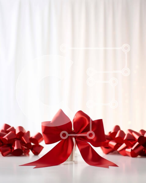 Intra Συλλεκτικό Ξύλινο Παζλ Plywood  4mm - Λευκό τραπέζι με κόκκινες κορδέλες και φιόγκους, κεριά και μπουκάλι σαμπάνιας Σε Ξύλινο Κουτί - Διαστάσεις Puzzle: 10x10 cm – 25 κομμάτια