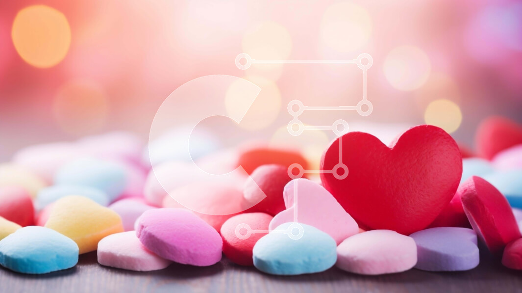 Intra Συλλεκτικό Ξύλινο Παζλ Plywood  4mm - Πολύχρωμα μπαστούνια καραμελών σε σχήμα καρδιάς σε ξανθό ξύλο Σε Ξύλινο Κουτί - Διαστάσεις: 10x10 cm – 25 κομμάτια