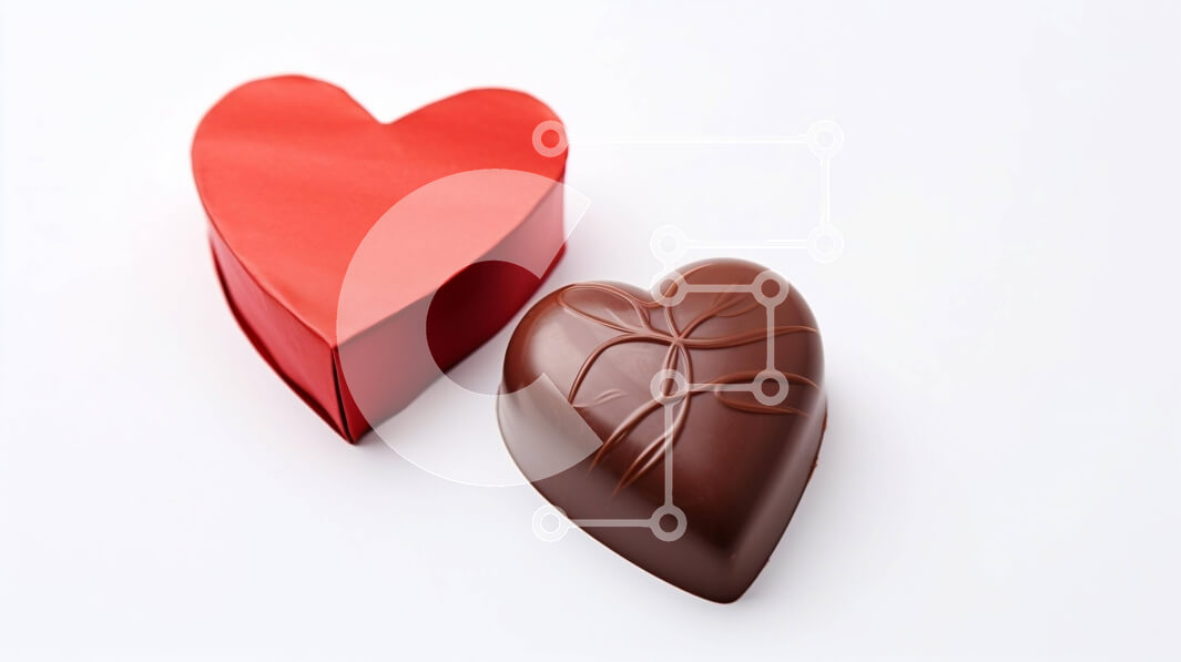 Intra Συλλεκτικό Ξύλινο Παζλ Plywood  4mm - Σοκολάτες σε σχήμα καρδιάς σε κόκκινα και χαρτόκουτα Σε Ξύλινο Κουτί - Διαστάσεις Puzzle: 10x10 cm – 25 κομμάτια