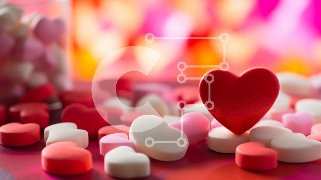 Intra Συλλεκτικό Ξύλινο Παζλ Plywood  4mm - Καραμέλα σε σχήμα καρδιάς για την ημέρα του Αγίου Βαλεντίνου Σε Ξύλινο Κουτί - Διαστάσεις Puzzle: 10x10 cm – 25 κομμάτια