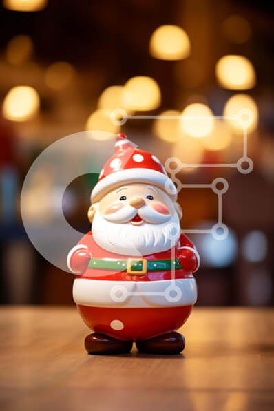 Intra Συλλεκτικό Ξύλινο Παζλ Plywood  4mm - Εορταστικό ειδώλιο Άγιου Βασίλη σε ένα διακοσμημένο τραπέζι Σε Ξύλινο Κουτί - Διαστάσεις: 10x10 cm – 25 κομμάτια