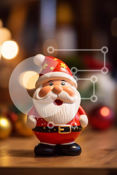 Intra Συλλεκτικό Ξύλινο Παζλ Plywood  4mm - Ειδώλιο Άγιου Βασίλη στο τραπέζι με γιορτινά στολίδια Σε Ξύλινο Κουτί - Διαστάσεις: 10x10 cm – 25 κομμάτια