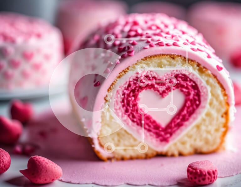 Σετ των 2 Intra Συλλεκτικό Ξύλινο Παζλ Plywood  4mm - Κέικ σε σχήμα καρδιάς με ροζ και λευκό πάγωμα Σε Ξύλινο Κουτί - Διαστάσεις: 10x10 cm – 25 κομμάτια