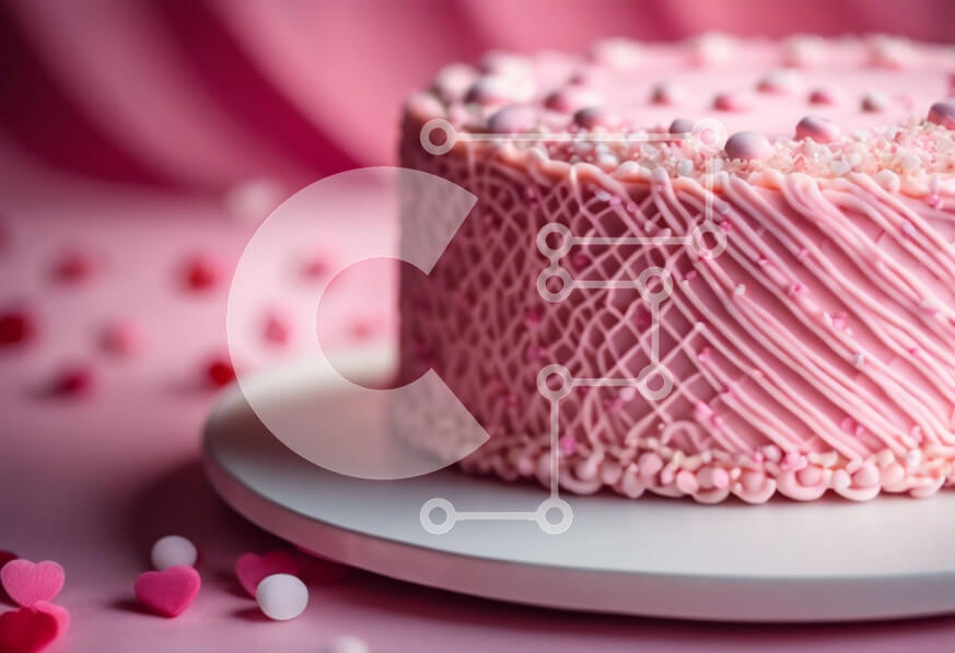 Σετ των 2 Intra Συλλεκτικό Ξύλινο Παζλ Plywood  4mm - Ροζ τούρτα με στολίδια για την ημέρα του Αγίου Βαλεντίνου Σε Ξύλινο Κουτί - Διαστάσεις: 10x10 cm – 25 κομμάτια