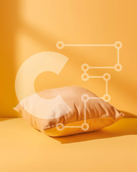 Intra Συλλεκτικό Ξύλινο Παζλ Plywood  4mm - Κίτρινο μαξιλάρι σε κίτρινο φόντο - φωτογραφία υψηλής ποιότητας Σε Ξύλινο Κουτί - Διαστάσεις Puzzle: 10x10 cm – 25 κομμάτια