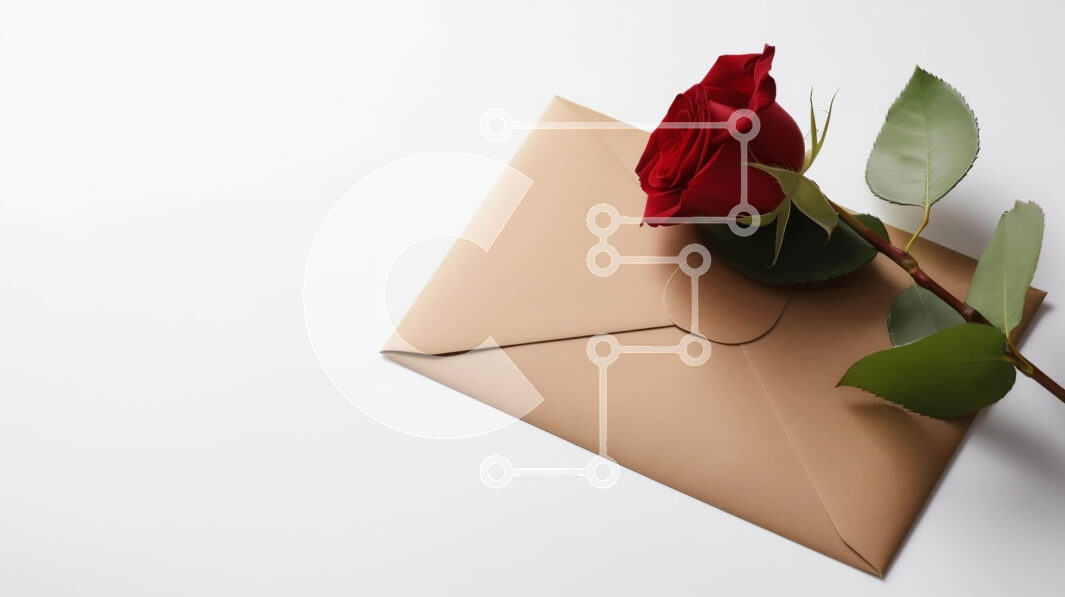 Intra Συλλεκτικό Ξύλινο Παζλ Plywood  4mm - Φάκελος του Αγίου Βαλεντίνου με κόκκινο τριαντάφυλλο Σε Ξύλινο Κουτί - Διαστάσεις Puzzle: 10x10 cm – 25 κομμάτια