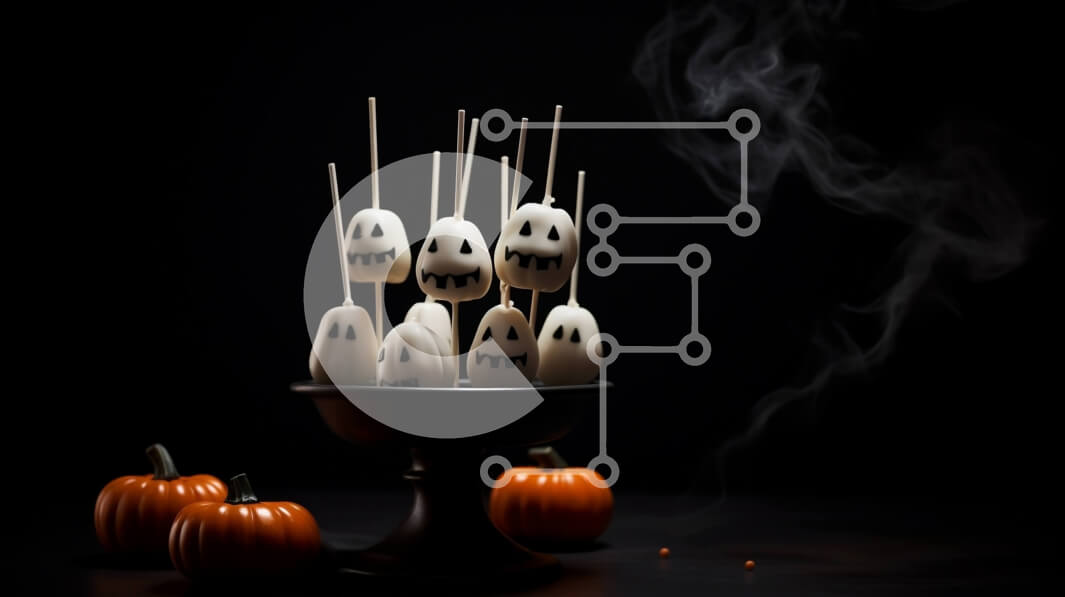 Intra Συλλεκτικό Ξύλινο Παζλ Plywood  4mm - Popsicles Ghost με θέμα το Halloween σε ένα καπνιστό μπολ Σε Ξύλινο Κουτί - Διαστάσεις Puzzle: 10x10 cm – 25 κομμάτια